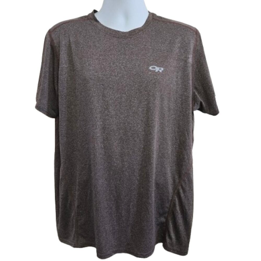 Outdoor Research Men's Ignitor Heathered Brown Short Sleeve Performance